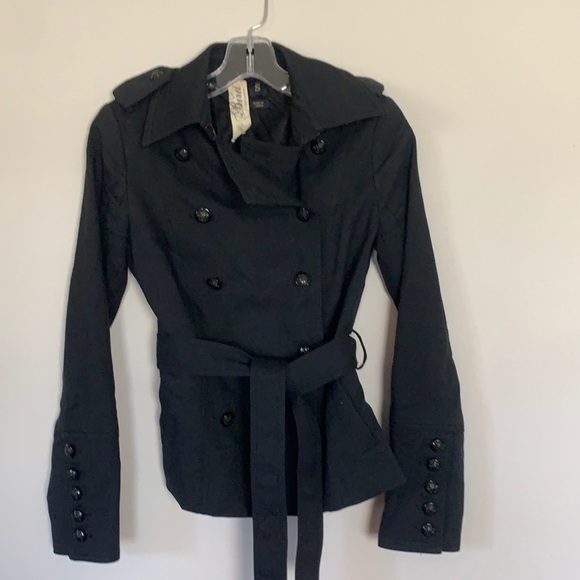 BIRD by Juicy Couture trench in black wool cashmere blend. - Picture 9 of 9